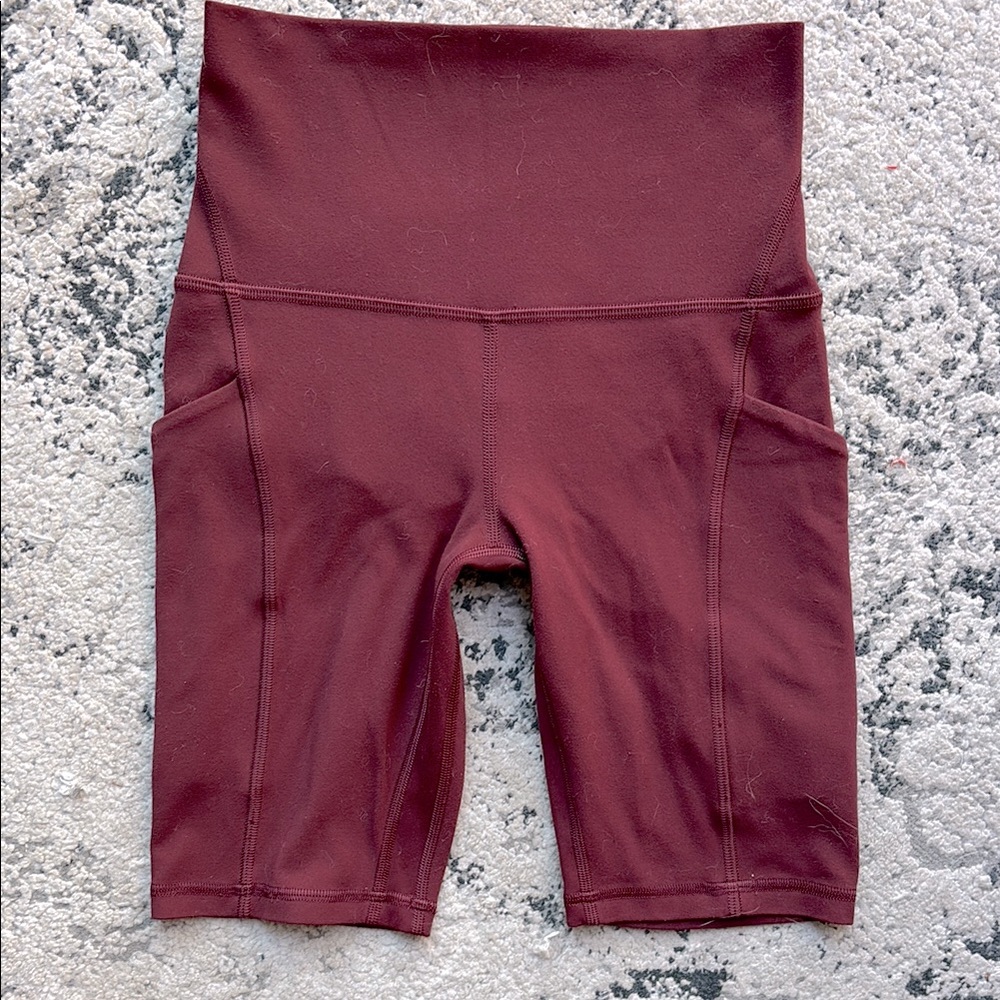 Lululemon Women's High-Waisted Burgundy Shorts